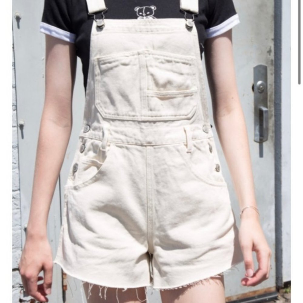 White Brandy Melville Overall Shorts